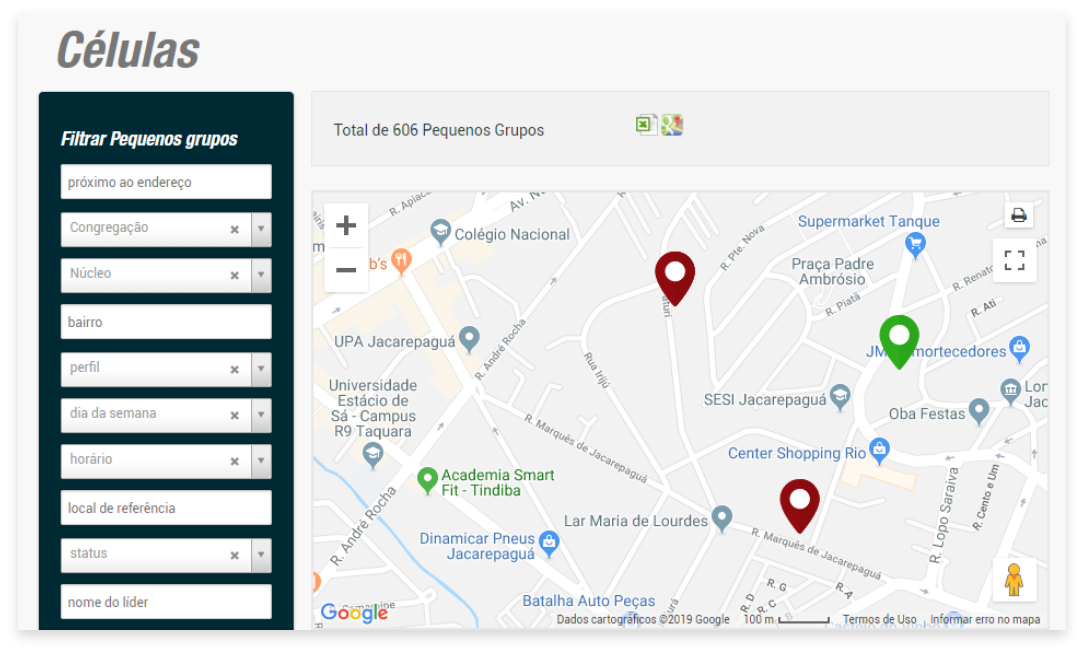 Small groups map visualization